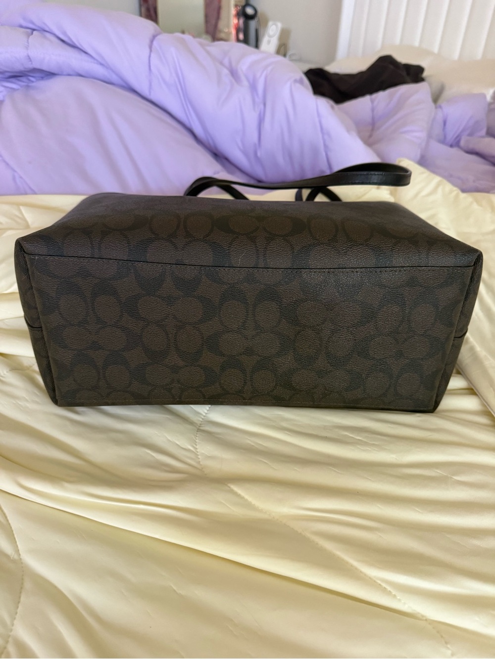 Coach Brown Signature Tote with Gold Accents - Picture 6 of 6